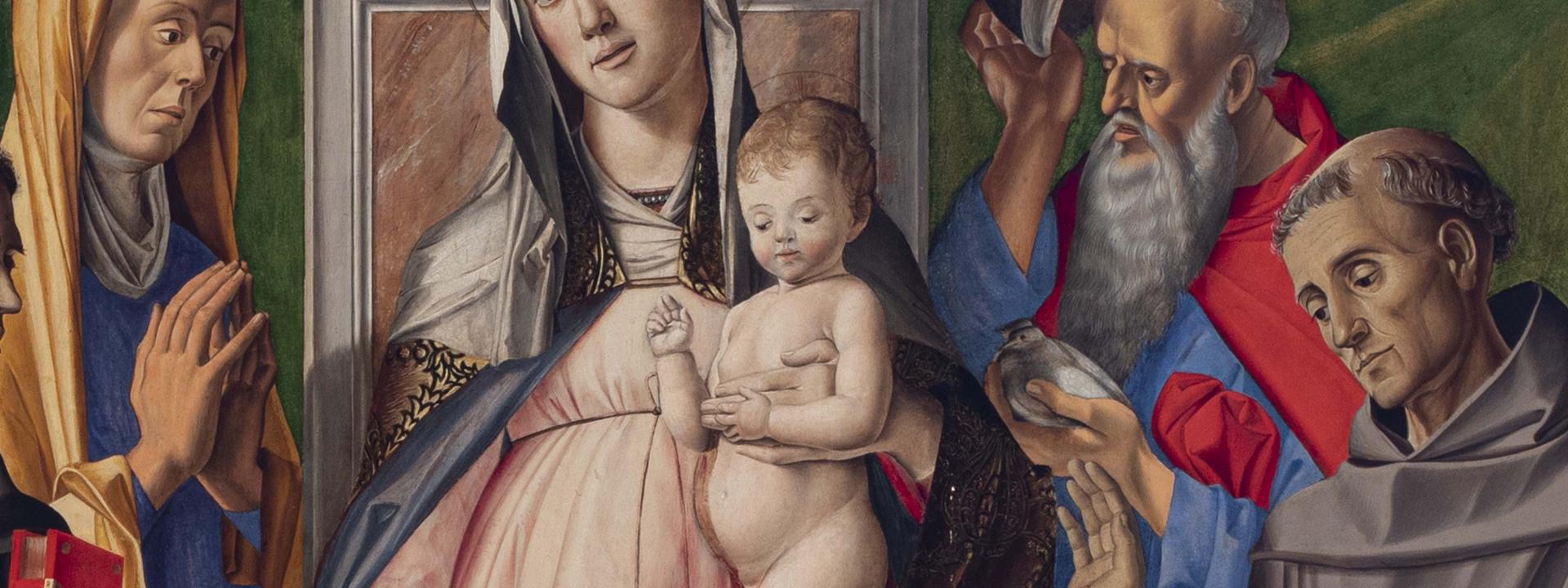 Madonna col Bambino in trono e i santi Ludovico da Tolosa, Antonio da Padova, Anna, Gioacchino, Francesco e Bernardino da Siena