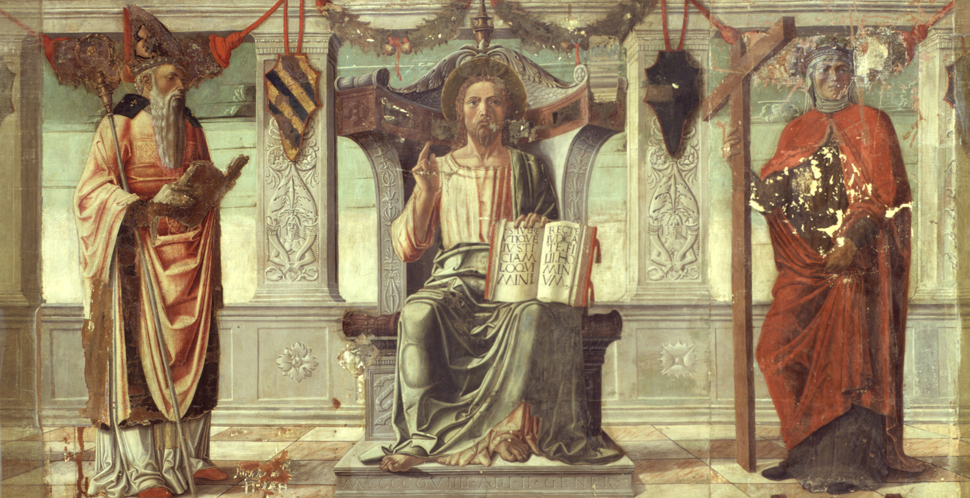 Il Salvatore benedicente tra i santi Vincenzo Ferreri, Agostino, Elena e Francesco