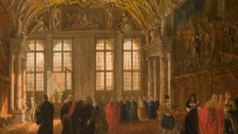 La sala delle quattro porte a Palazzo Ducale