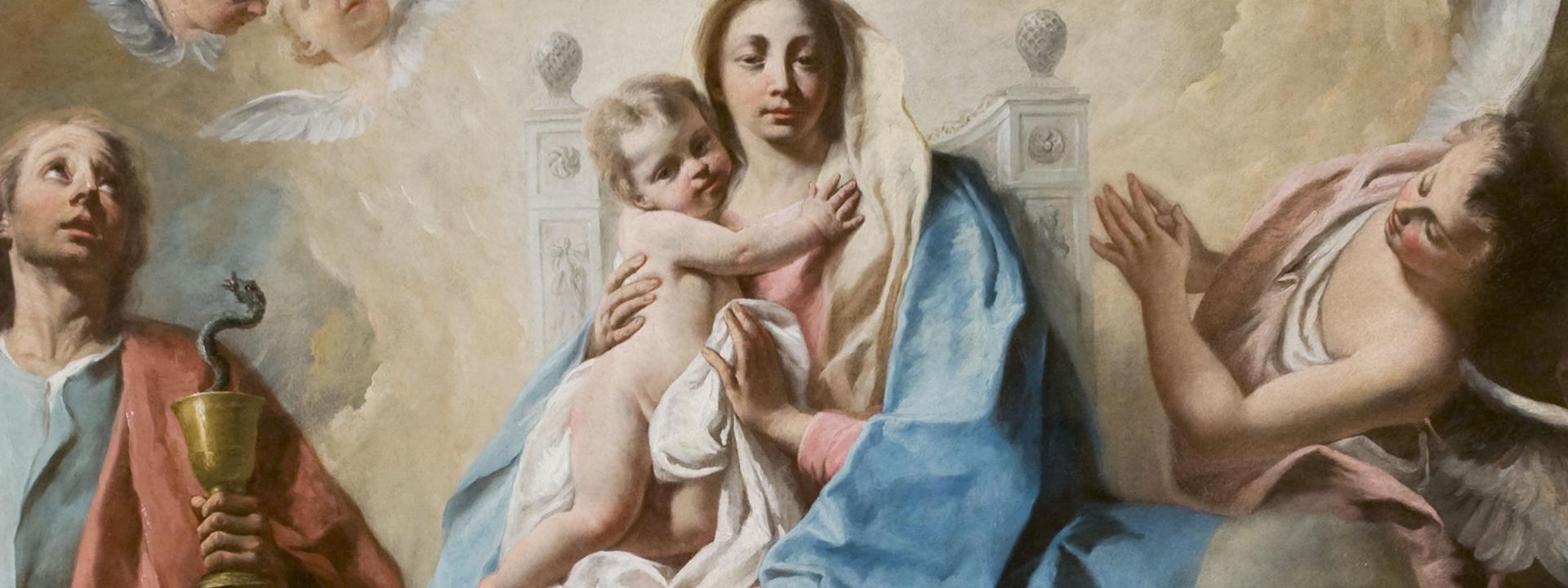 Angeli G., La Madonna con Bambino, S.Rocco e S. Giovanni Evangelista