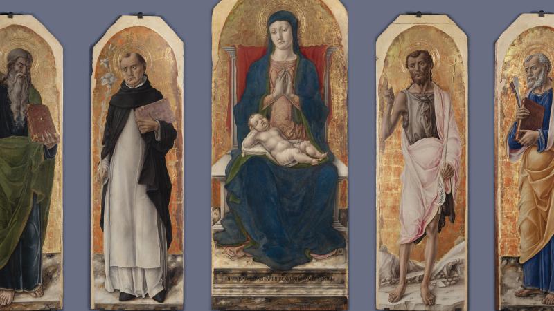 Polittico della Madonna col Bambino dormiente e i santi Andrea, Giovanni Battista, Domenico e Pietro